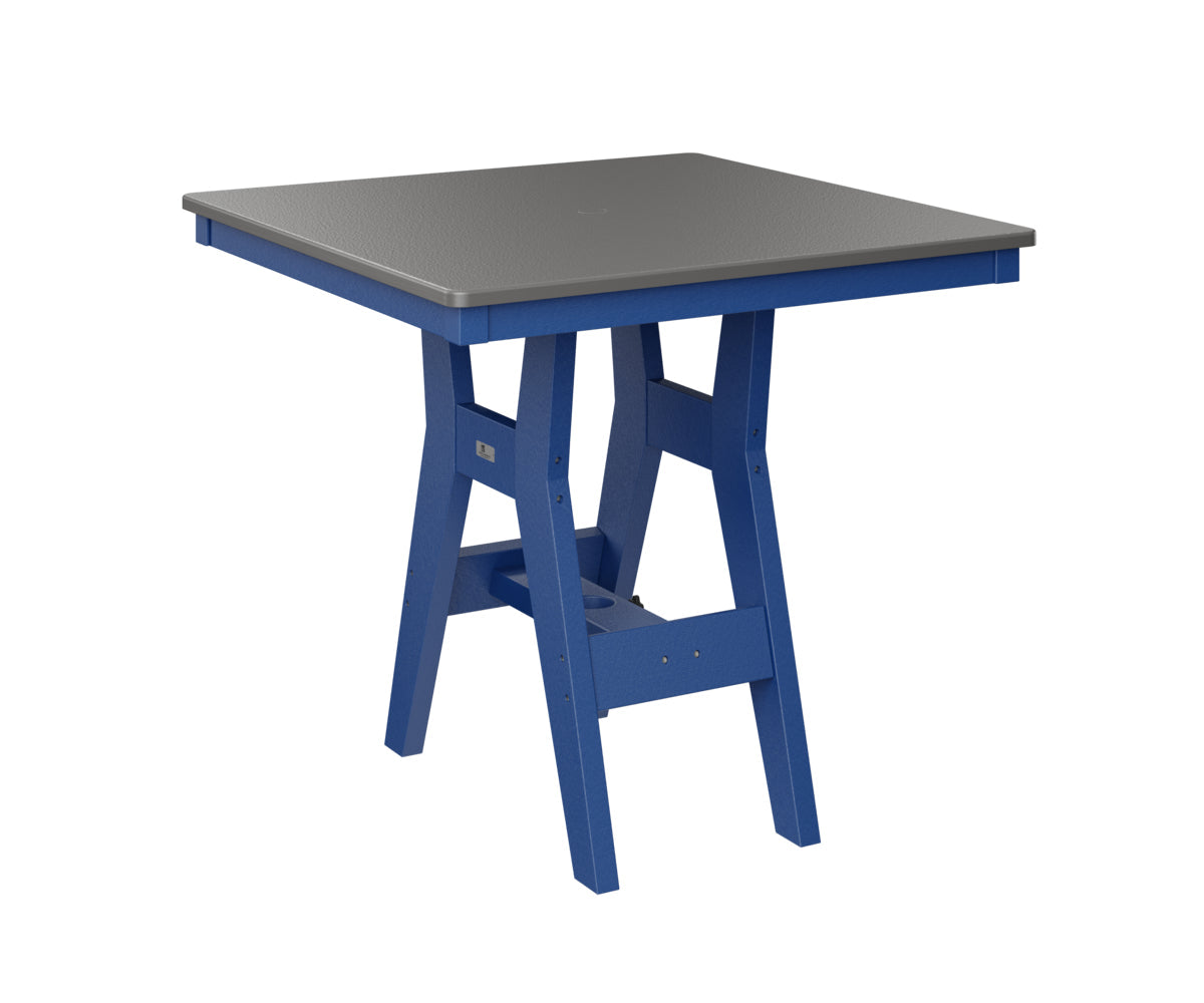 Berlin Gardens Harbor Bar Tables 33" Square Bar Table with Hammered Top