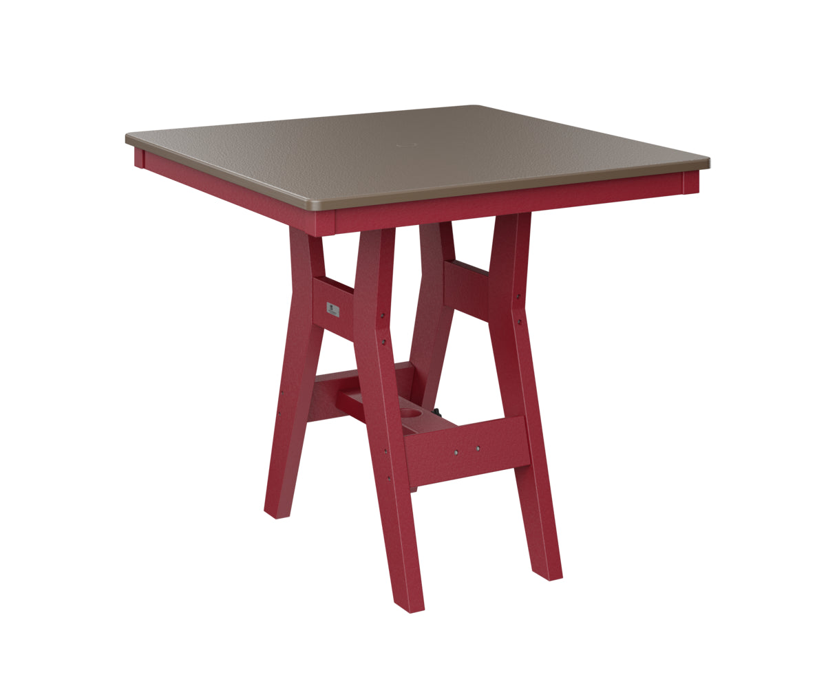 Berlin Gardens Harbor Bar Tables 33" Square Bar Table with Hammered Top