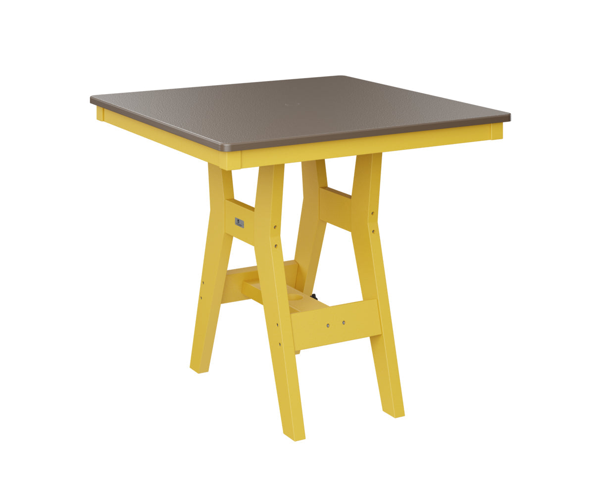 Berlin Gardens Harbor Bar Tables 33" Square Bar Table with Hammered Top