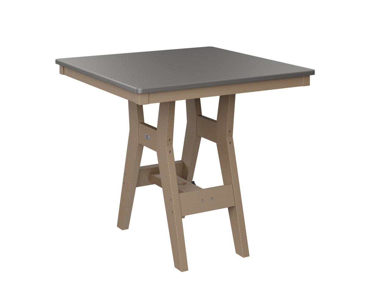 Berlin Gardens Harbor Bar Tables 33" Square Bar Table with Hammered Top