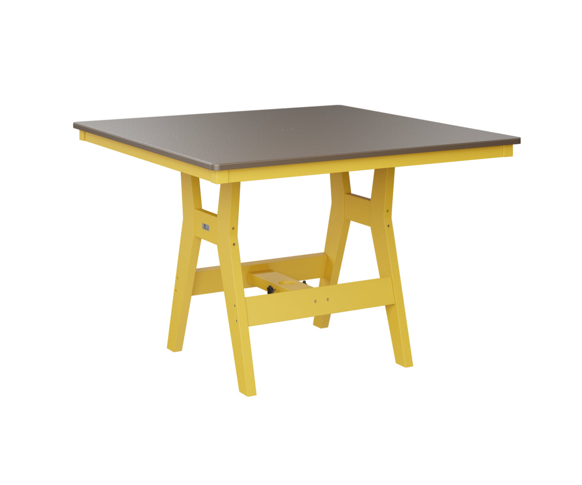 Berlin Gardens Harbor Bar Tables 44" Square Bar Table with Hammered Top