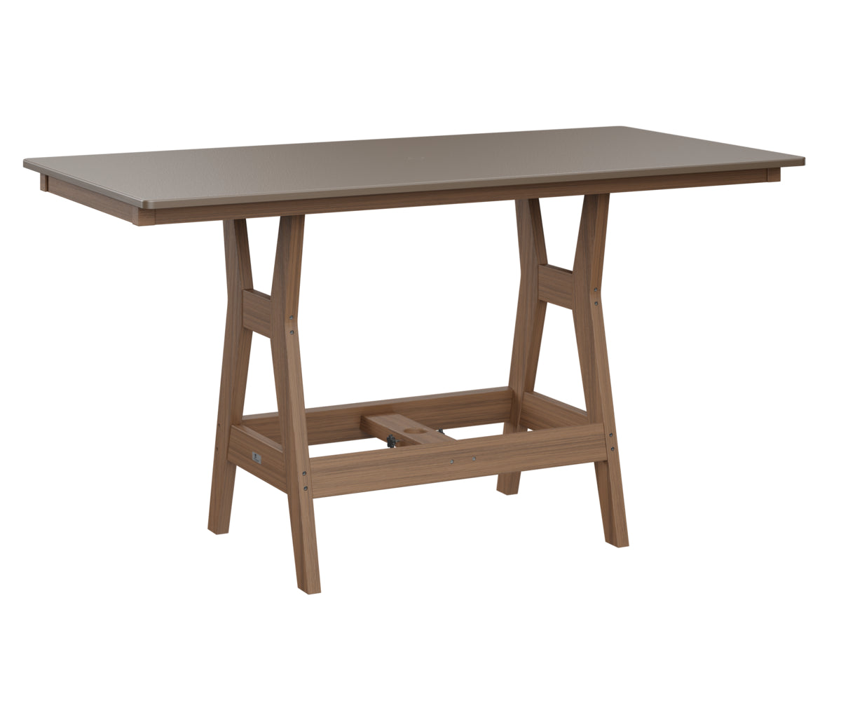 Berlin Gardens Harbor Bar Tables 33" x 66" Rectangular Bar Table with Hammered Top