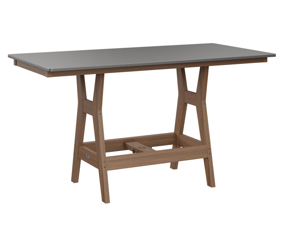 Berlin Gardens Harbor Bar Tables 33" x 66" Rectangular Bar Table with Hammered Top