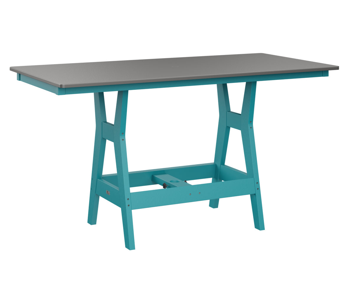 Berlin Gardens Harbor Bar Tables 33" x 66" Rectangular Bar Table with Hammered Top