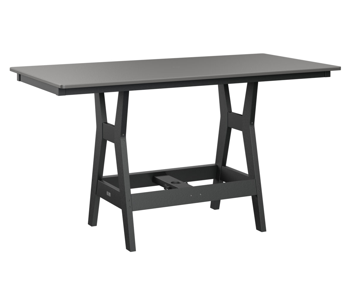 Berlin Gardens Harbor Bar Tables 33" x 66" Rectangular Bar Table with Hammered Top