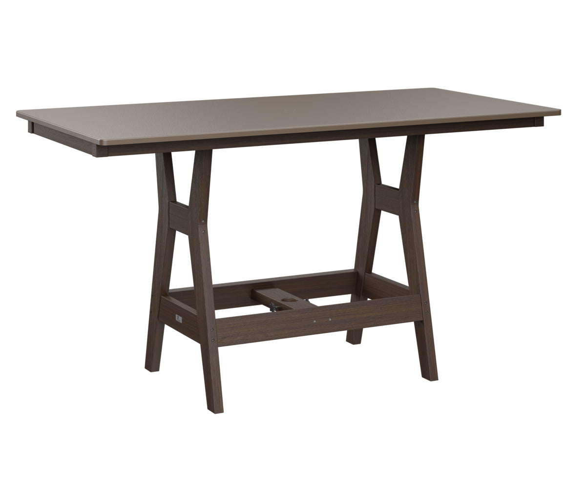 Berlin Gardens Harbor Bar Tables 33" x 66" Rectangular Bar Table with Hammered Top