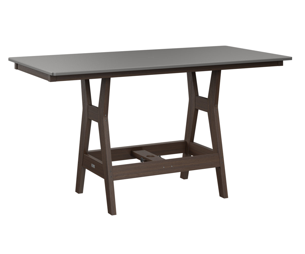 Berlin Gardens Harbor Bar Tables 33" x 66" Rectangular Bar Table with Hammered Top