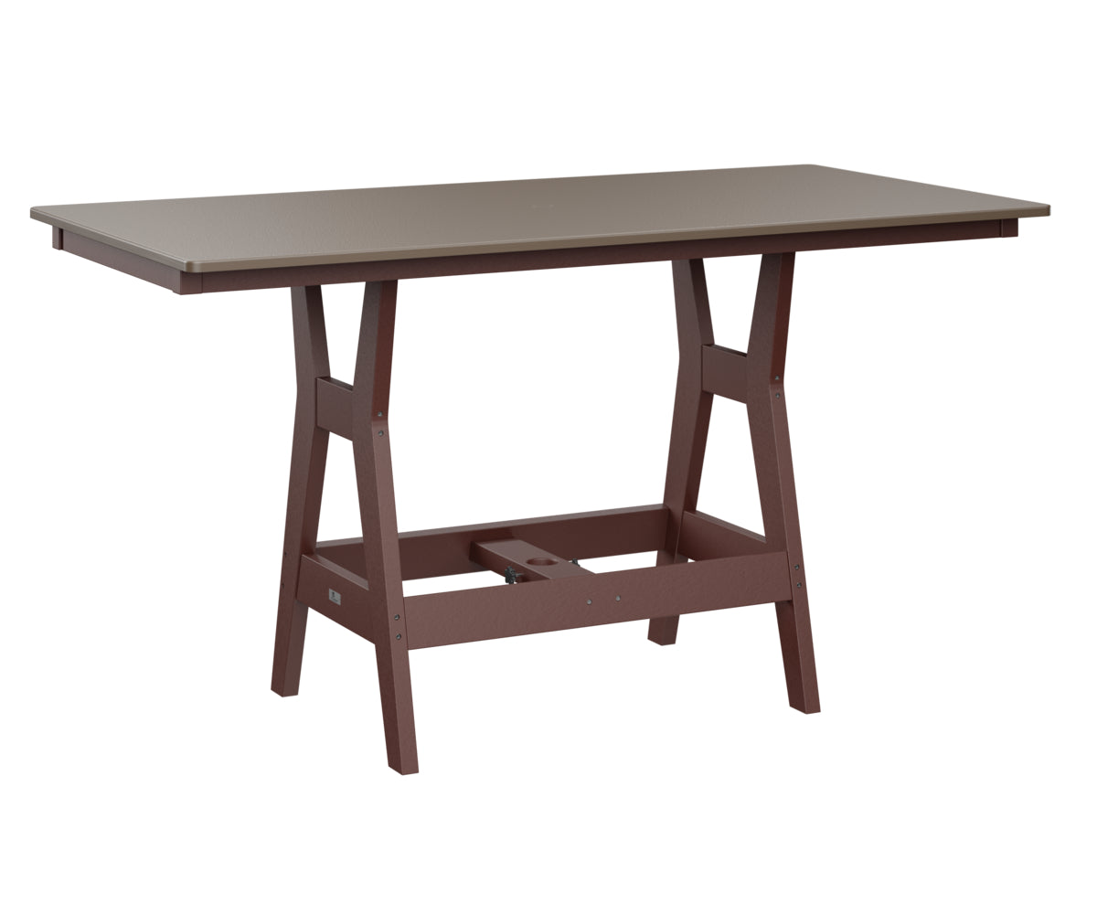 Berlin Gardens Harbor Bar Tables 33" x 66" Rectangular Bar Table with Hammered Top