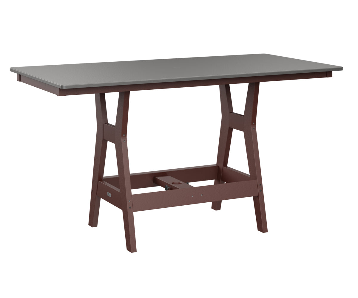 Berlin Gardens Harbor Bar Tables 33" x 66" Rectangular Bar Table with Hammered Top