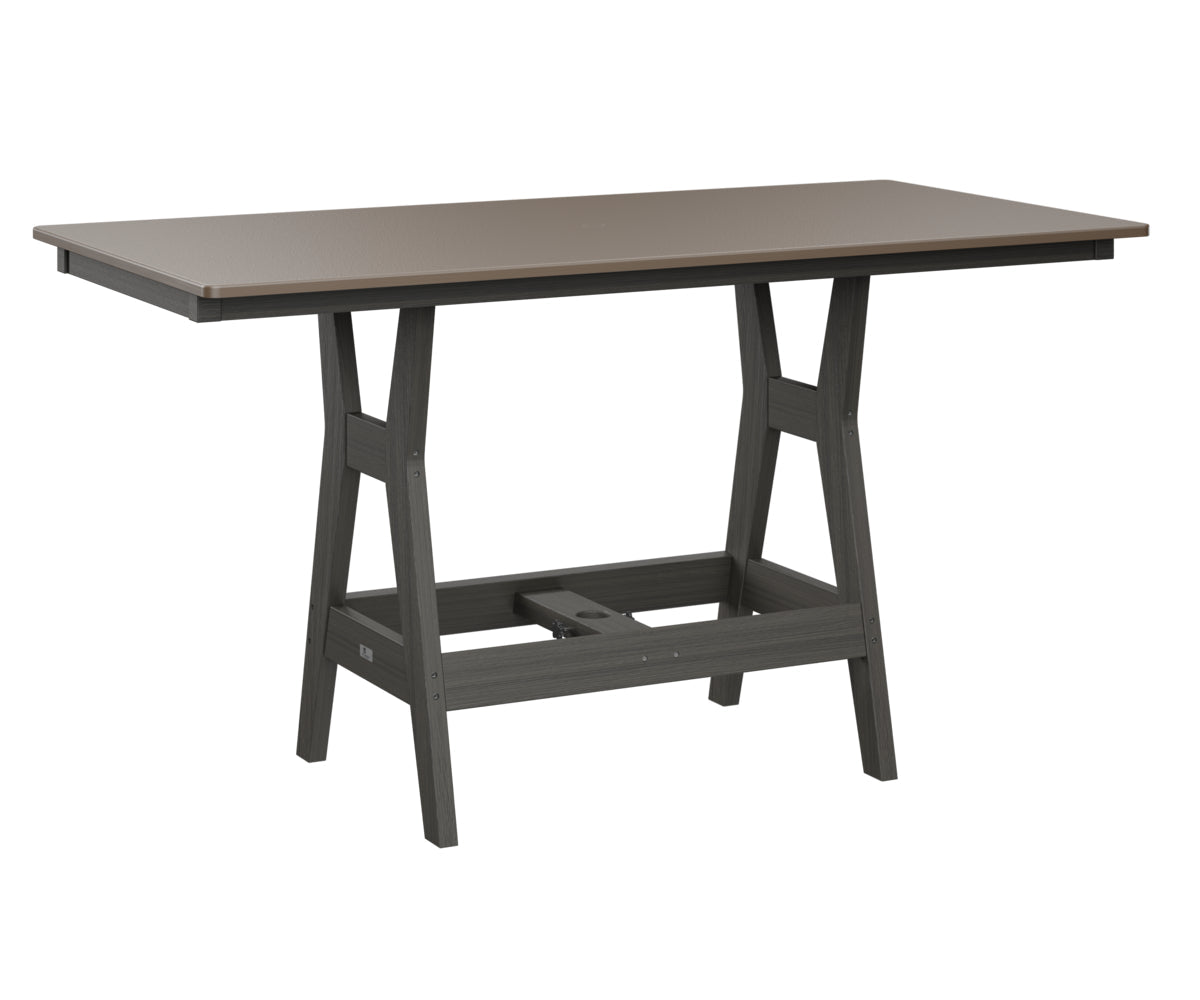 Berlin Gardens Harbor Bar Tables 33" x 66" Rectangular Bar Table with Hammered Top