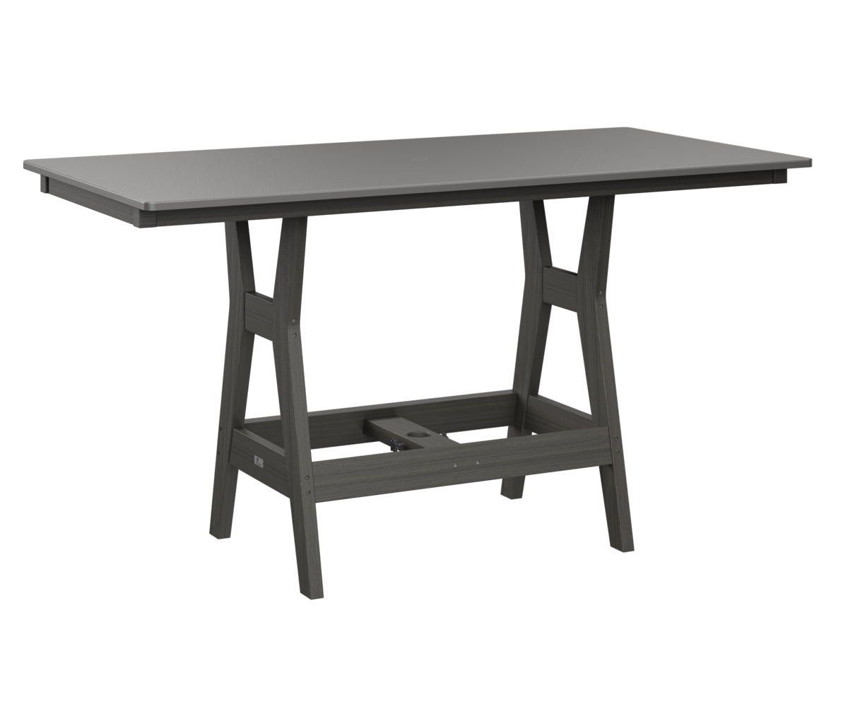 Berlin Gardens Harbor Bar Tables 33" x 66" Rectangular Bar Table with Hammered Top