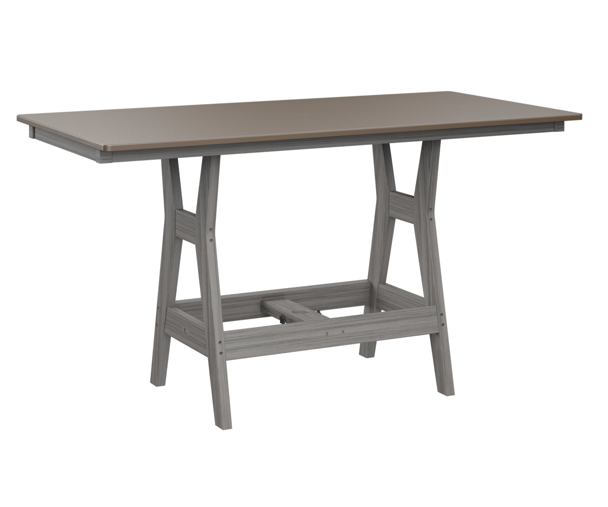 Berlin Gardens Harbor Bar Tables 33" x 66" Rectangular Bar Table with Hammered Top