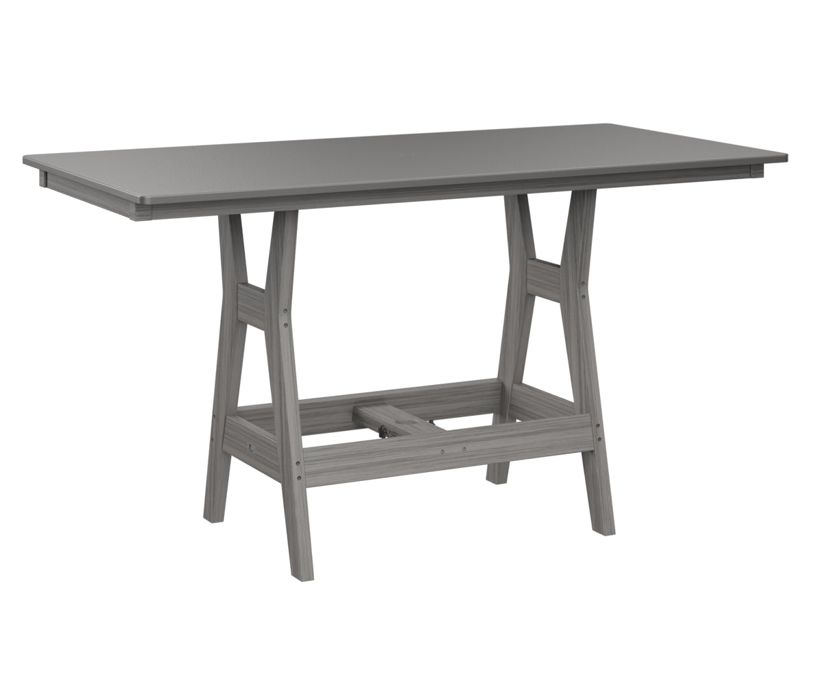 Berlin Gardens Harbor Bar Tables 33" x 66" Rectangular Bar Table with Hammered Top