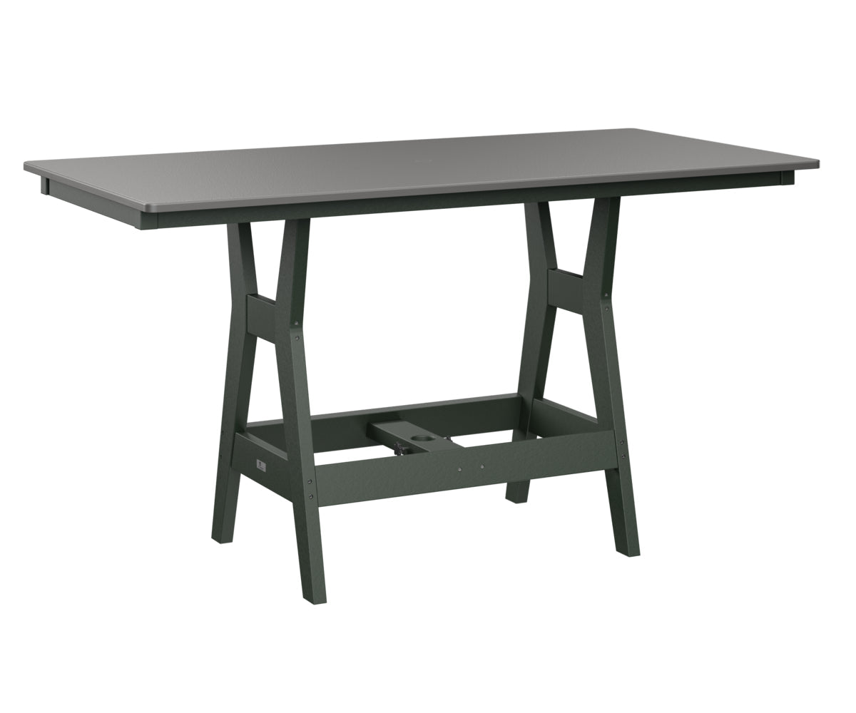 Berlin Gardens Harbor Bar Tables 33" x 66" Rectangular Bar Table with Hammered Top
