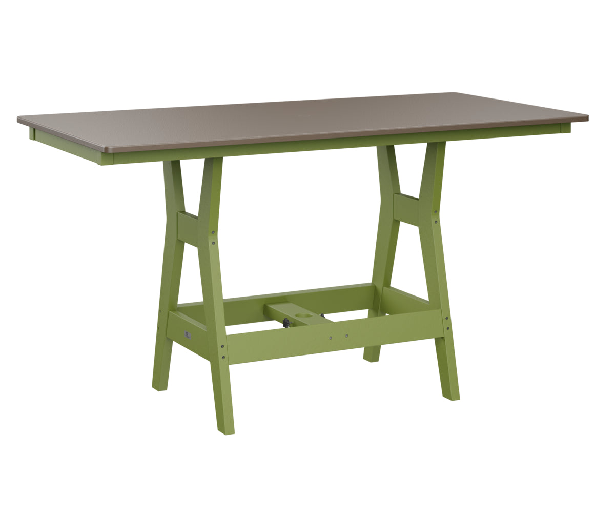 Berlin Gardens Harbor Bar Tables 33" x 66" Rectangular Bar Table with Hammered Top