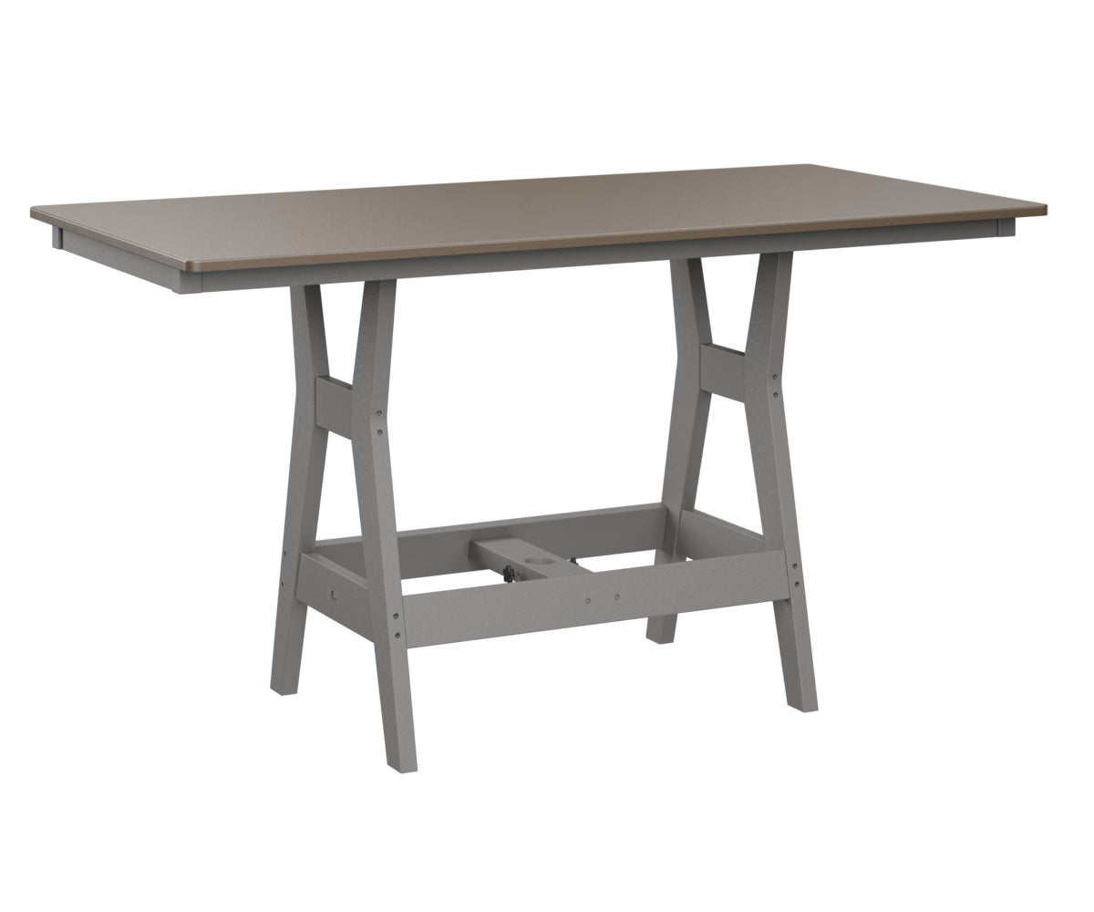 Berlin Gardens Harbor Bar Tables 33" x 66" Rectangular Bar Table with Hammered Top