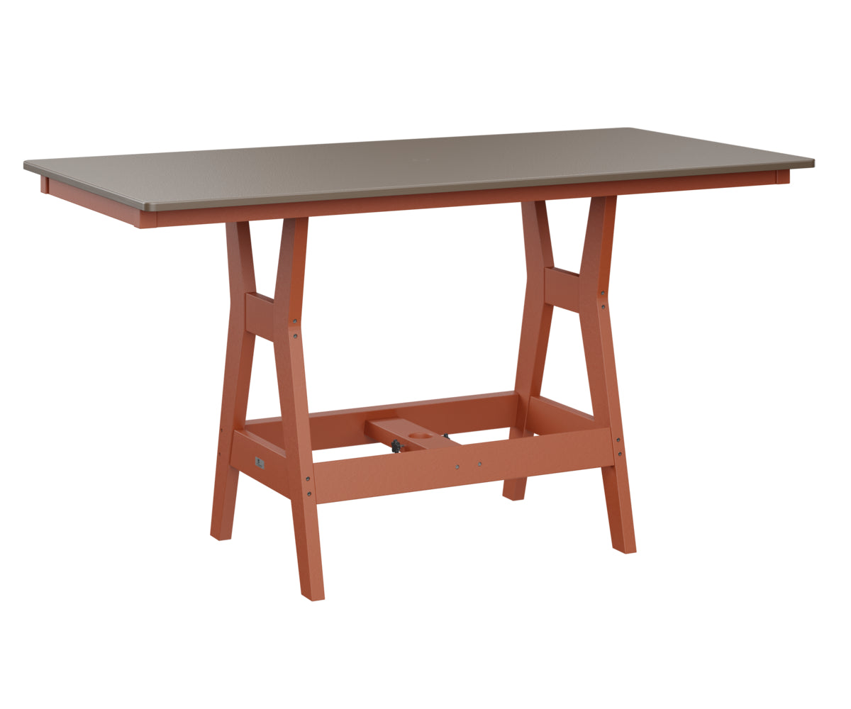 Berlin Gardens Harbor Bar Tables 33" x 66" Rectangular Bar Table with Hammered Top