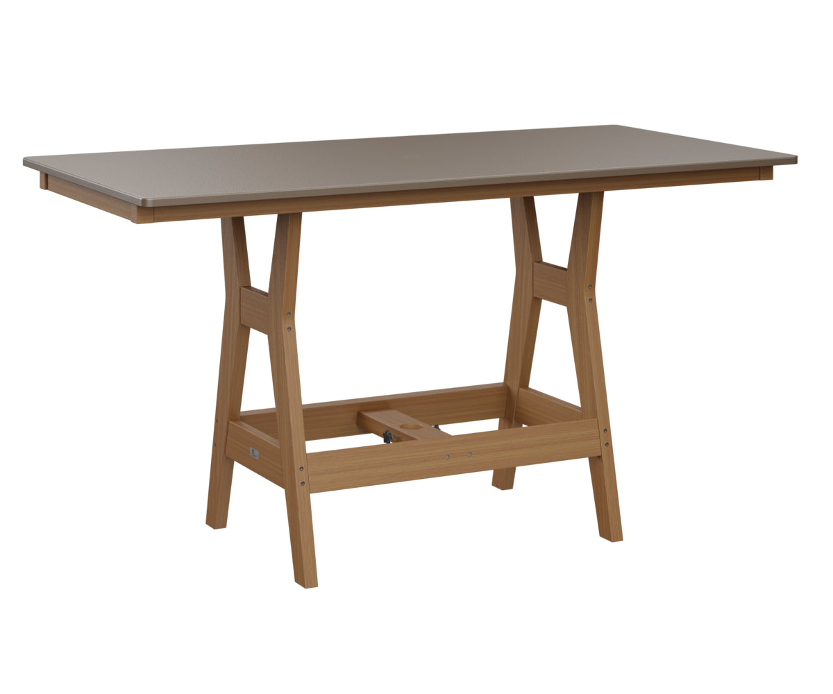 Berlin Gardens Harbor Bar Tables 33" x 66" Rectangular Bar Table with Hammered Top