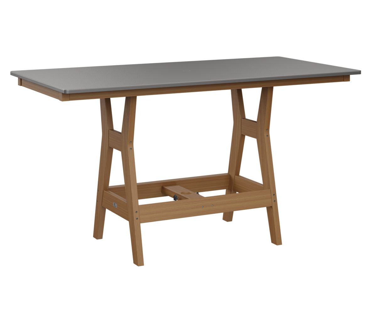 Berlin Gardens Harbor Bar Tables 33" x 66" Rectangular Bar Table with Hammered Top