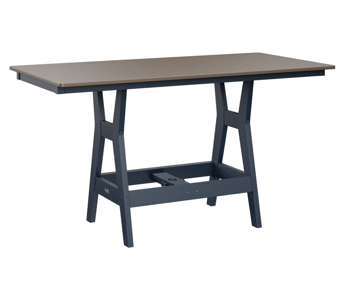 Berlin Gardens Harbor Bar Tables 33" x 66" Rectangular Bar Table with Hammered Top