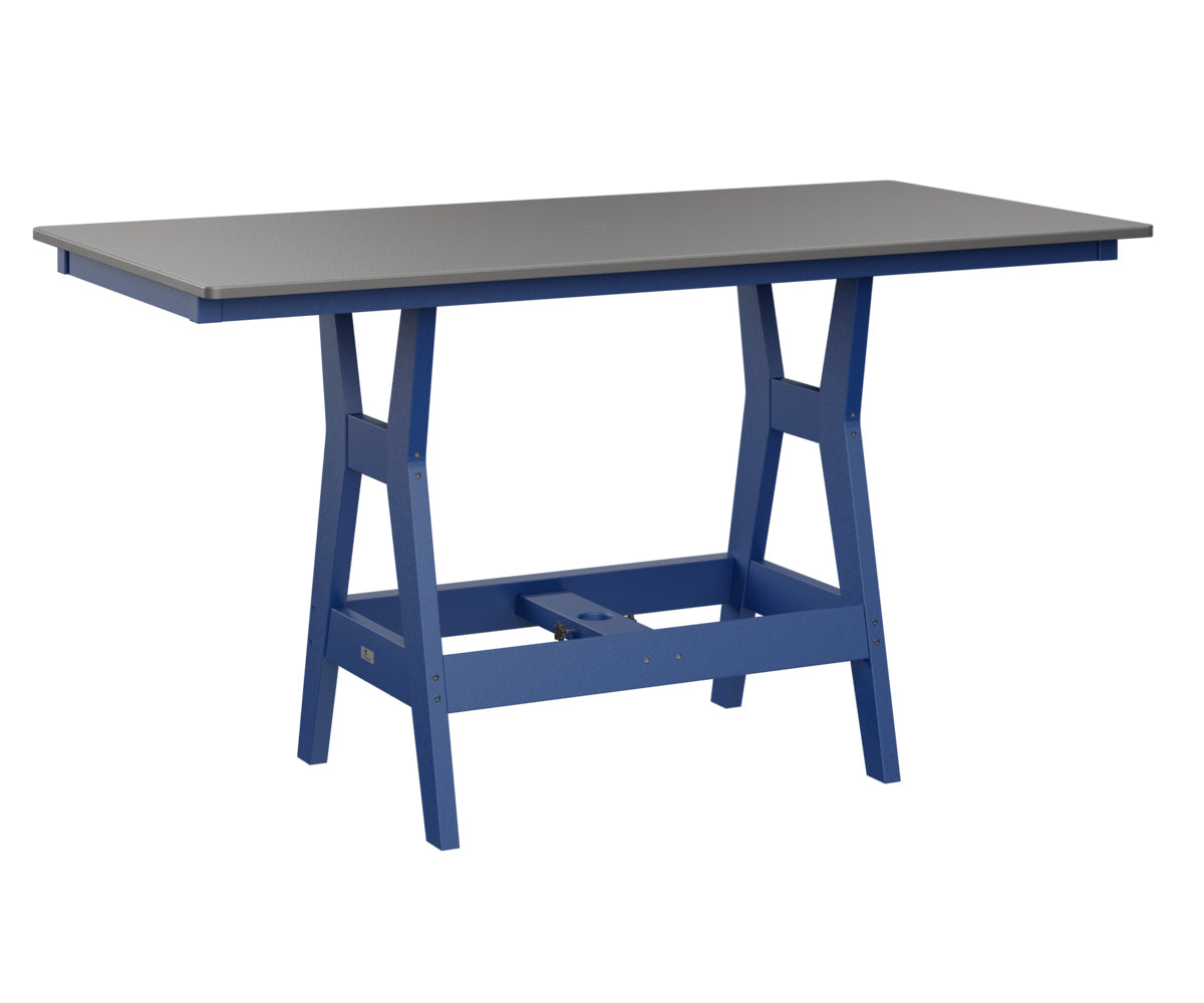 Berlin Gardens Harbor Bar Tables 33" x 66" Rectangular Bar Table with Hammered Top