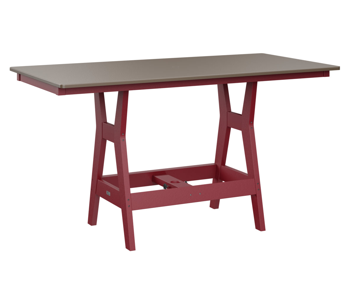 Berlin Gardens Harbor Bar Tables 33" x 66" Rectangular Bar Table with Hammered Top