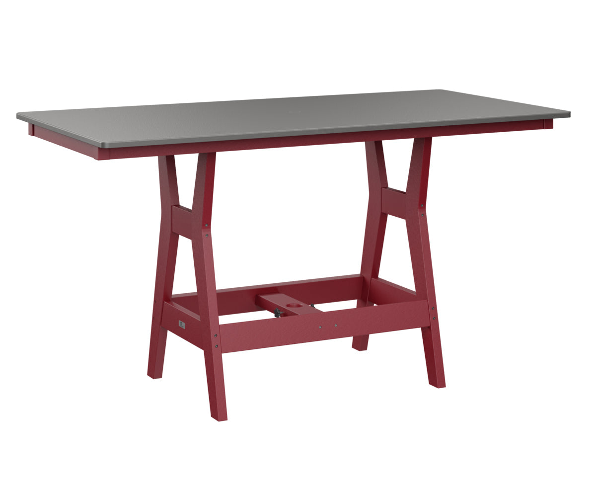 Berlin Gardens Harbor Bar Tables 33" x 66" Rectangular Bar Table with Hammered Top