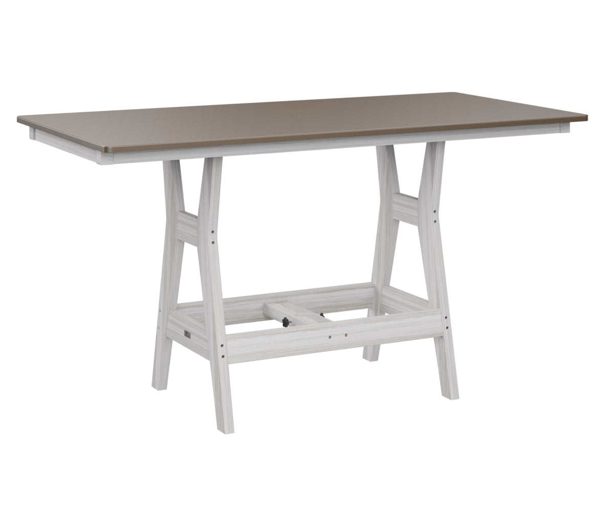 Berlin Gardens Harbor Bar Tables 33" x 66" Rectangular Bar Table with Hammered Top