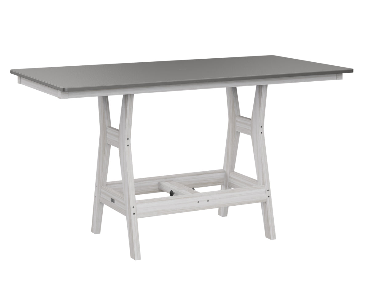 Berlin Gardens Harbor Bar Tables 33" x 66" Rectangular Bar Table with Hammered Top