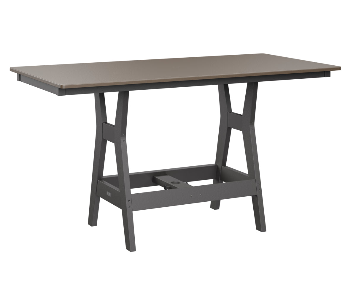 Berlin Gardens Harbor Bar Tables 33" x 66" Rectangular Bar Table with Hammered Top