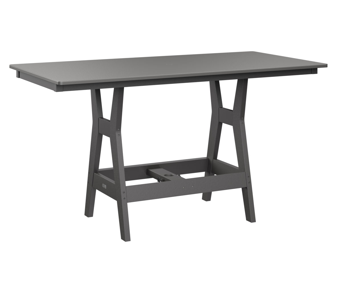 Berlin Gardens Harbor Bar Tables 33" x 66" Rectangular Bar Table with Hammered Top