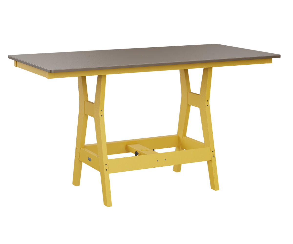 Berlin Gardens Harbor Bar Tables 33" x 66" Rectangular Bar Table with Hammered Top