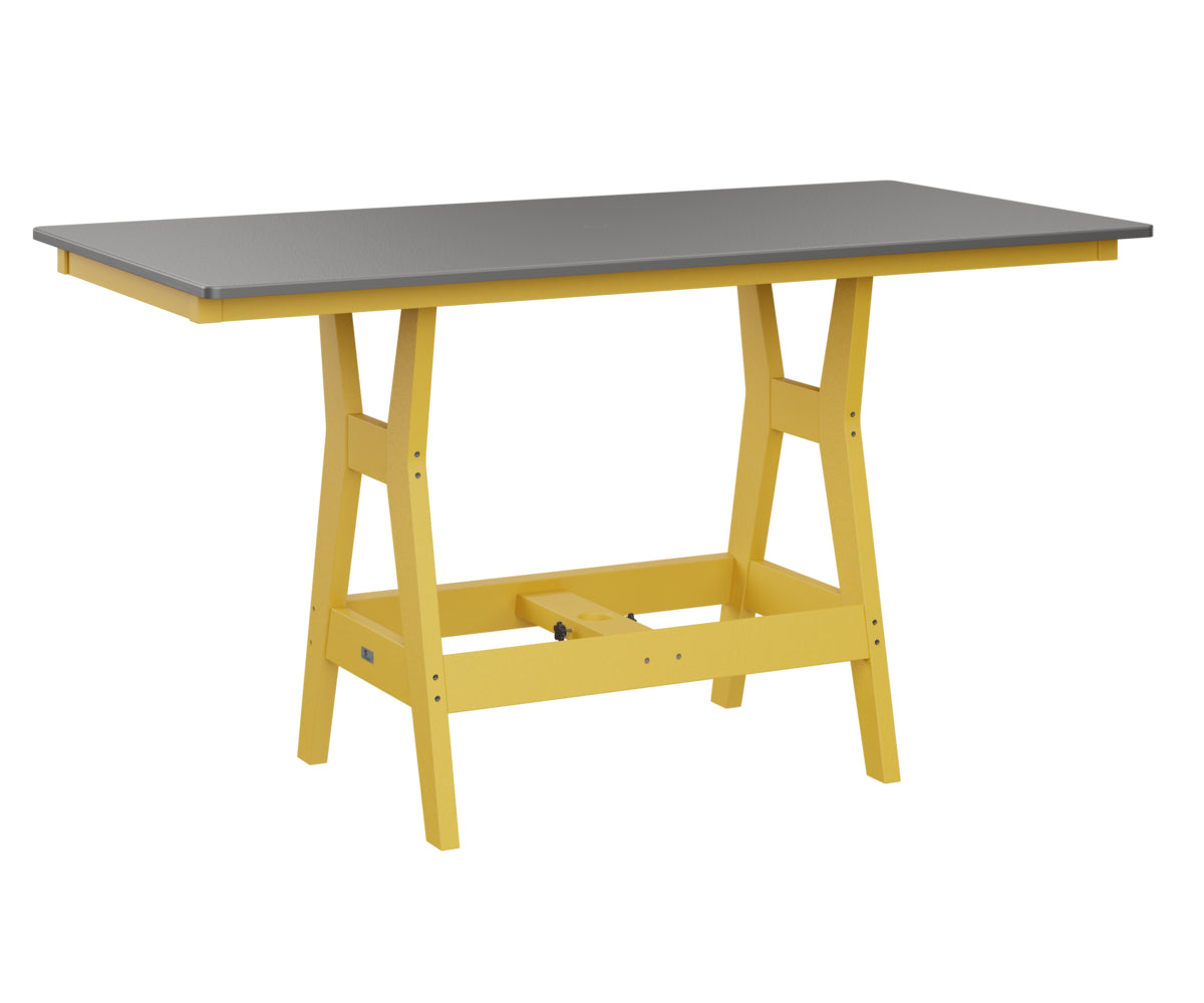 Berlin Gardens Harbor Bar Tables 33" x 66" Rectangular Bar Table with Hammered Top