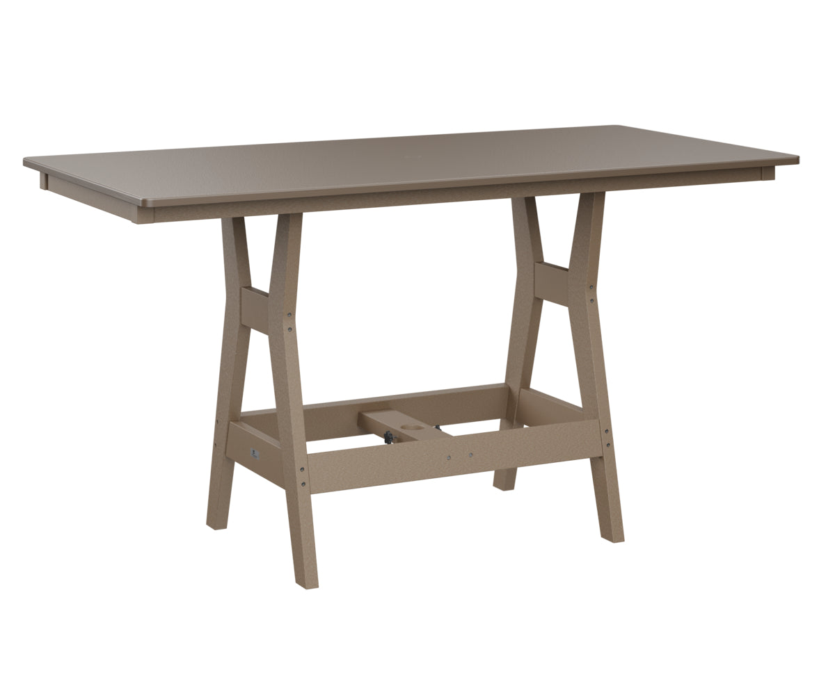Berlin Gardens Harbor Bar Tables 33" x 66" Rectangular Bar Table with Hammered Top