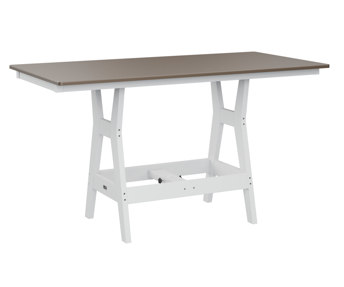 Berlin Gardens Harbor Bar Tables 33" x 66" Rectangular Bar Table with Hammered Top