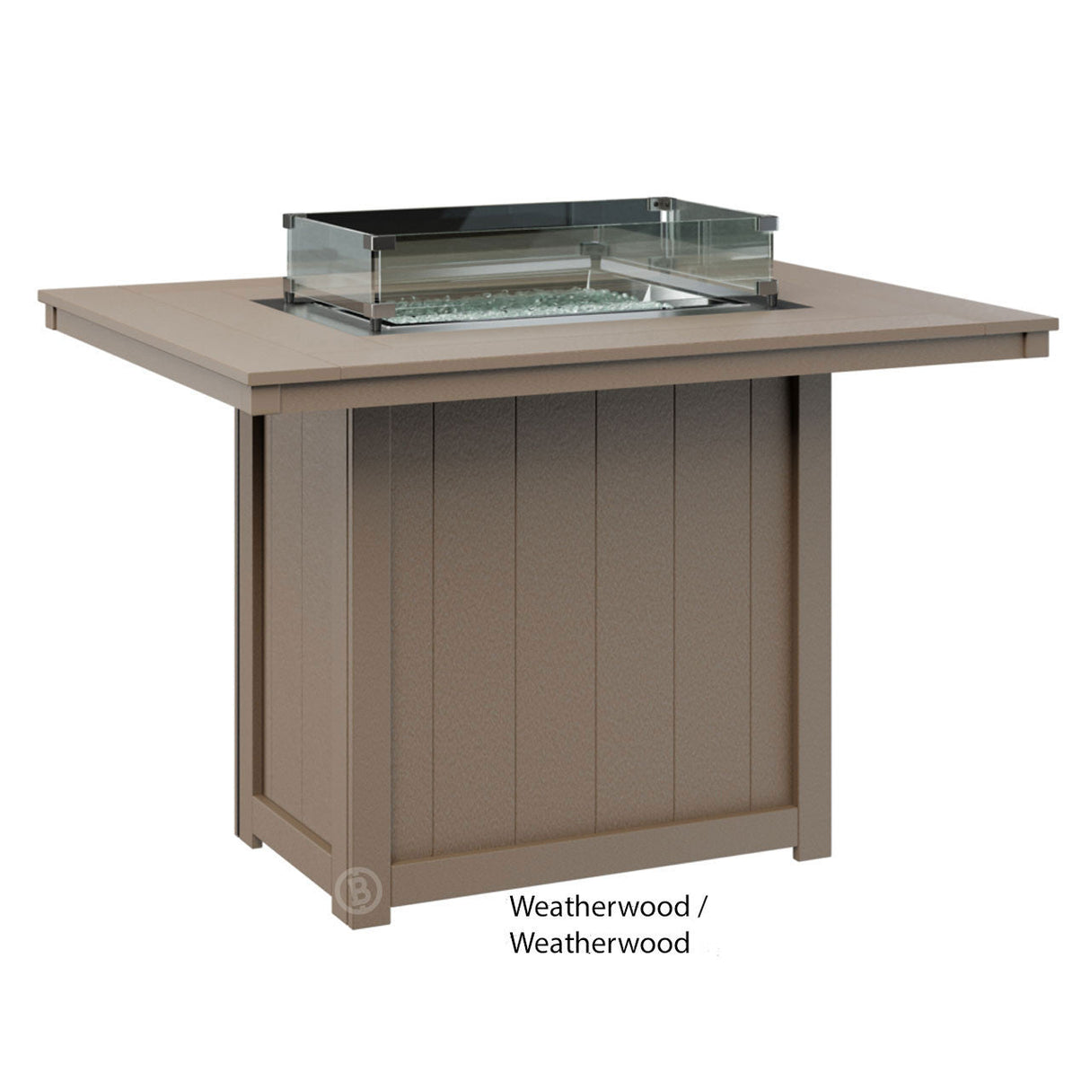 Berlin Gardens Donoma Standard Top 42" x 54" Rectangular Fire Table Counter