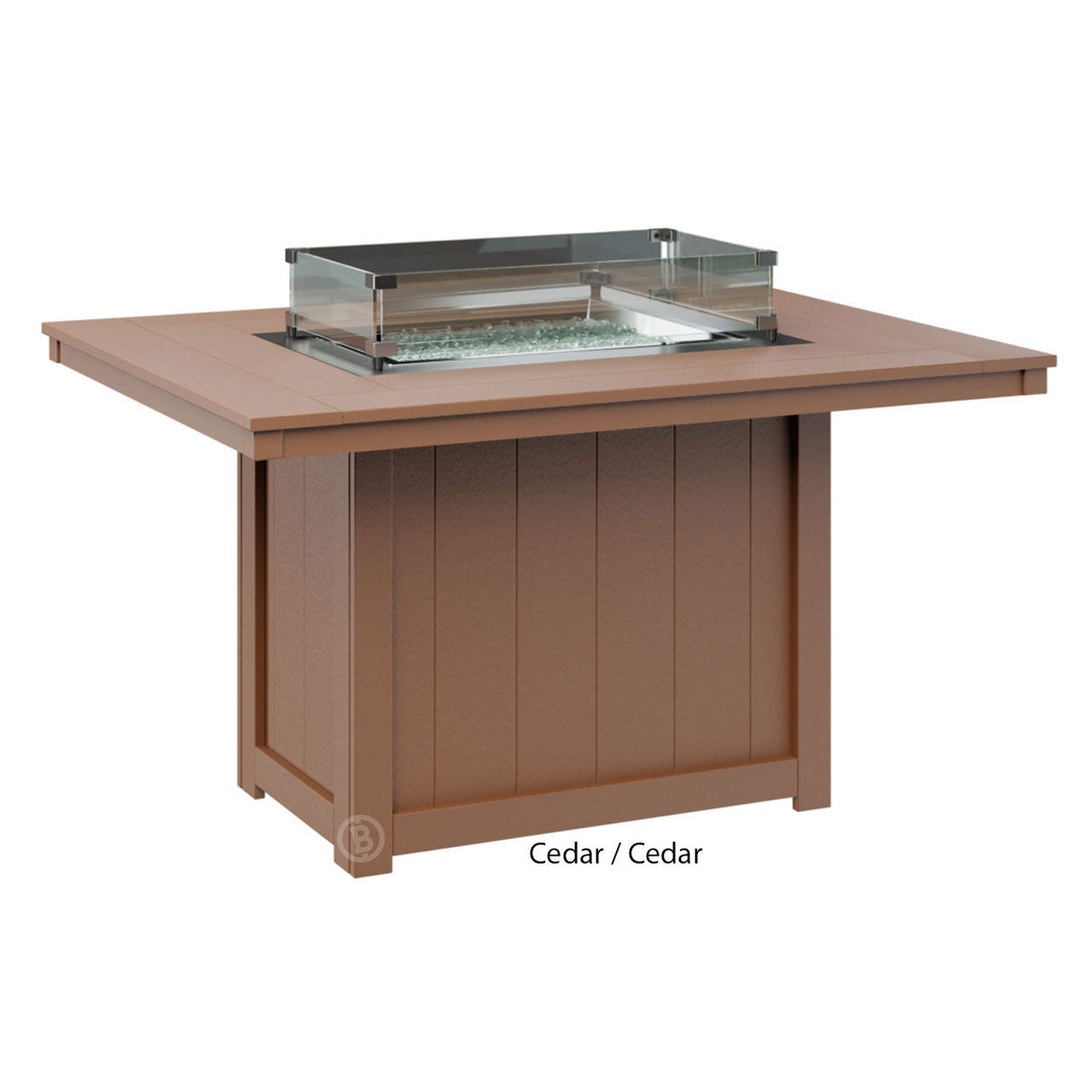 Berlin Gardens Donoma Standard Top 42" x 54" Rectangular Fire Table Dining