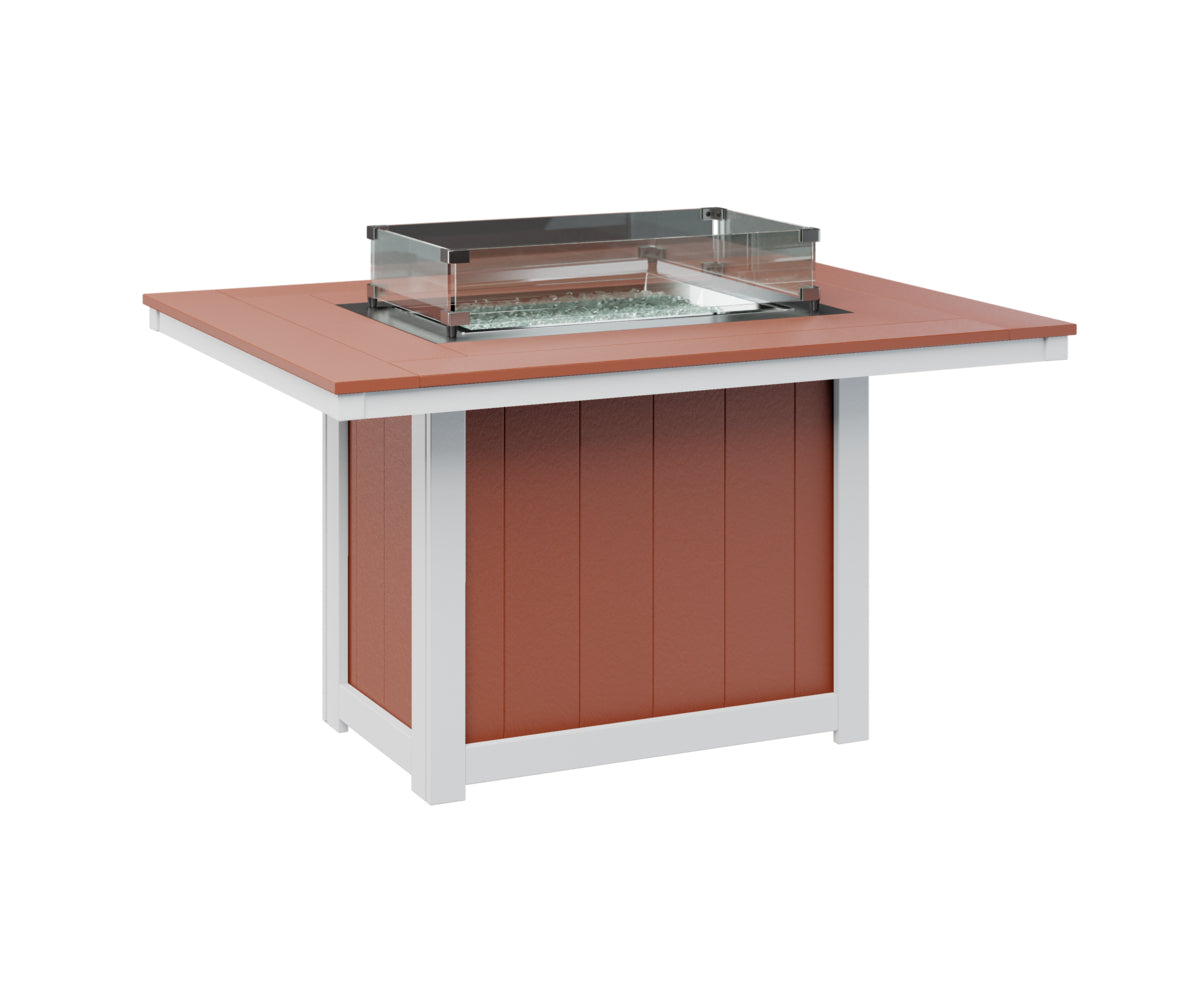 Berlin Gardens Donoma Standard Top 42" x 54" Rectangular Fire Table Dining