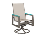 Berlin Gardens Vida High Back Regular Sling Swivel Rocker Dining Chair