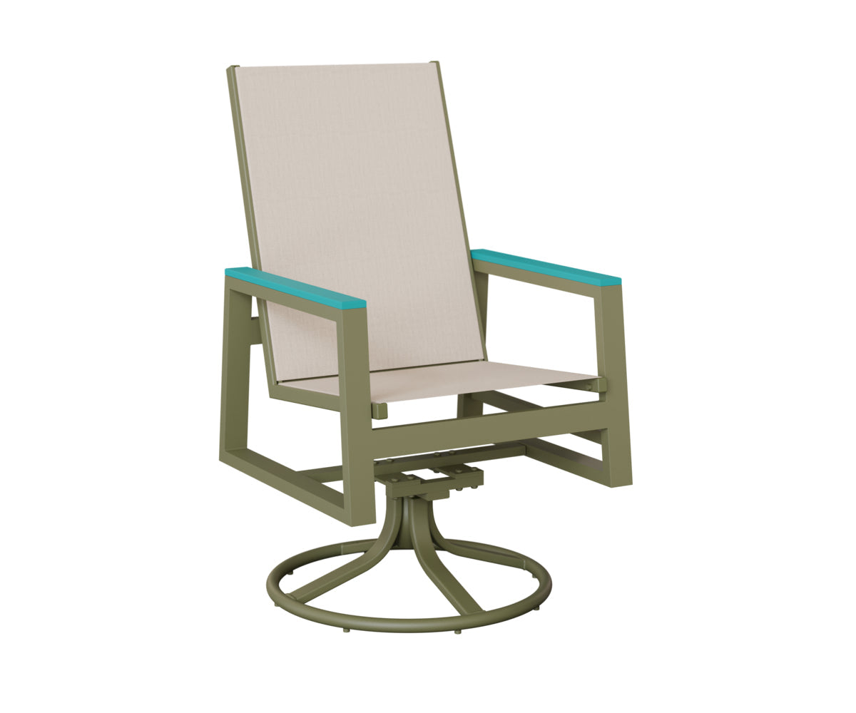 Berlin Gardens Vida High Back Regular Sling Swivel Rocker Dining Chair