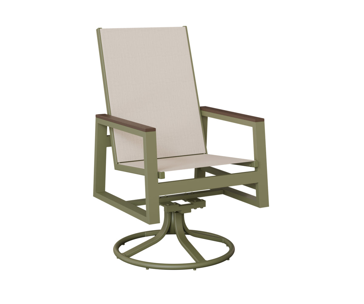 Berlin Gardens Vida High Back Regular Sling Swivel Rocker Dining Chair