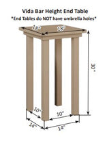 Berlin Gardens Vida Aluminum Bar Height End Table