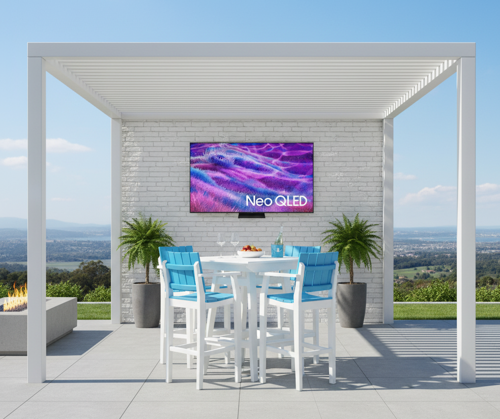 FREE 75” LED 4K Smart TV With Purchase Of Seaside Casual 5 Piece Bar Set
