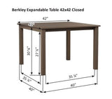 Berlin Gardens Berkley 42" x 42" Expandable Dining Table with Standard Top