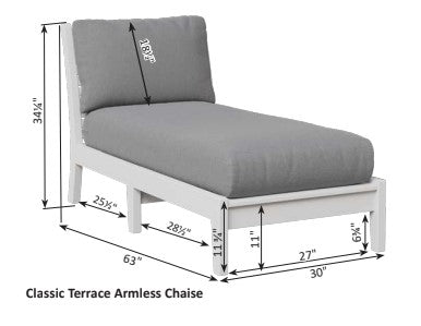 Berlin Gardens Classic Terrace Armless Chaise Lounge