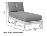 Berlin Gardens Classic Terrace Armless Chaise Lounge