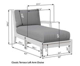 Berlin Gardens Classic Terrace Chaise Left Arm Chaise Lounge Chair