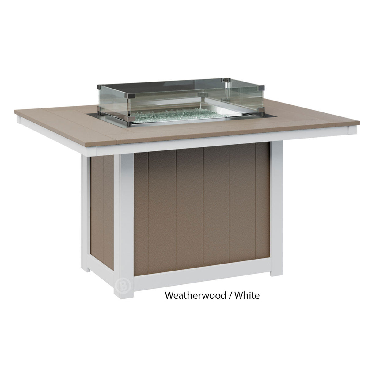 Berlin Gardens Donoma Standard Top 42" x 54" Rectangular Fire Table Dining