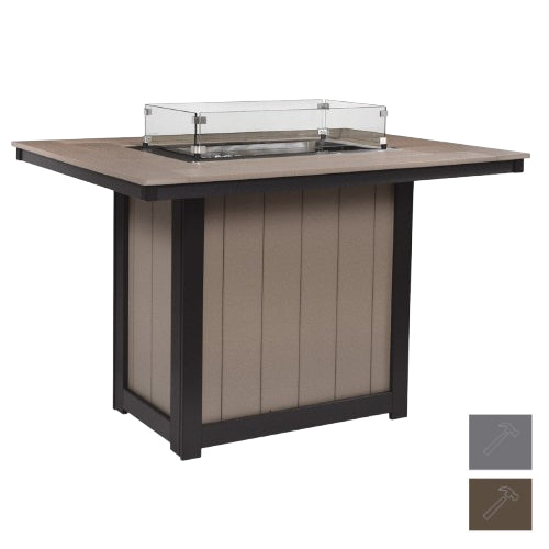 Berlin Gardens Donoma 42" x 54" Rectangular Fire Table Bar with Hammered Top