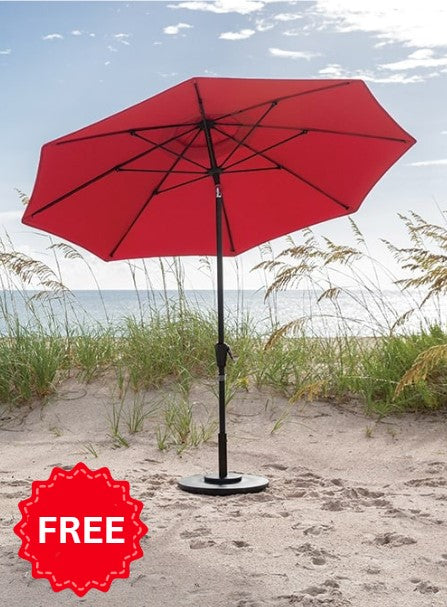 FREE 9' Market Umbrella With Purchase Of Seaside Casual 5 Piece Bar Set